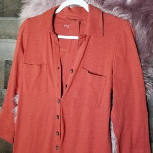 Soft Surroundings Knit Shirt Dress Canyon Red